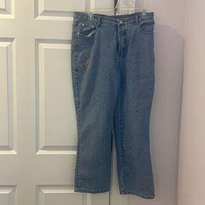 Vintage embroidered blue jeans
